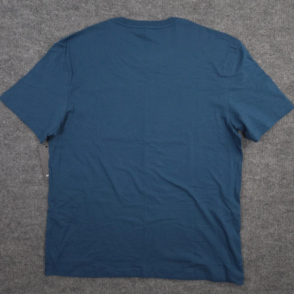 True Religion T Shirt Mens 3XL Majolica Blue Bench Graphic Short Sleeve Crew NEW